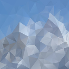 Obraz premium vector abstract irregular polygonal square background - triangle low poly pattern - light blue sky over gray mountain