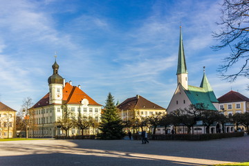 Altotting in Bavaria. Winter in Germany.