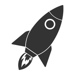 Flying rocket icon isolated on white background. illustration.
