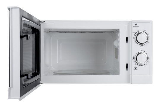 New white microwave oven isolated on white background