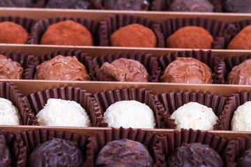 Yummy Tasty White Dark and Milky Chocolate Balls