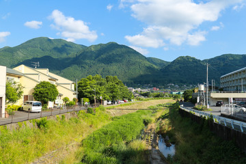 Fototapeta na wymiar Small town of Yufuin