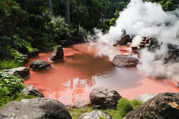 Small red hot spring