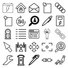 Interface icons. set of 25 editable outline interface icons