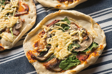 fresh homemade mini pizzas