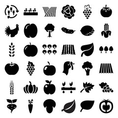 Organic icons. set of 36 editable filled organic icons