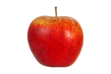 Red apple on white