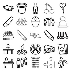 Group icons. set of 25 editable outline group icons