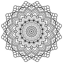 Fototapeta premium Coloring book pages. Mandala. Indian antistress medallion