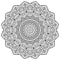 Coloring book pages. Mandala. Indian antistress medallion