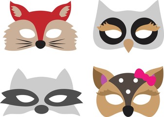 Animal masks set