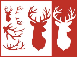 Deer horns stencil