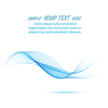 Abstract white background with blue wavy curved lines.Vector design element