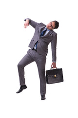 Puppet businessman isolated on white background