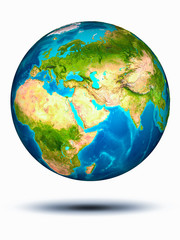 Kuwait on Earth with white background