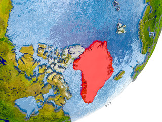 Map of Greenland on Earth