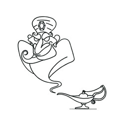 Lamp Aladdin with gin, the magic lamp
