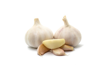 Garlic isolated on the white background.