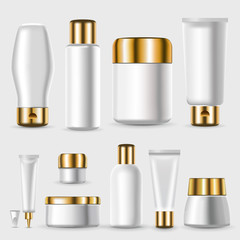 Realistic Blank Plastic Packages Collection