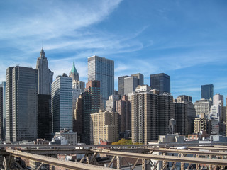 Fototapeta na wymiar View from the Brooklyn Bridge in 2009