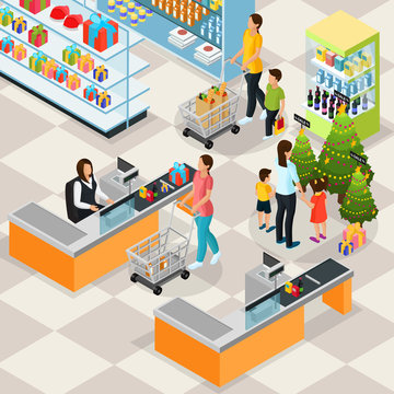 Isometric Holiday Shopping Concept
