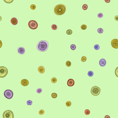 abstract vector vintage colored circles seamless pattern