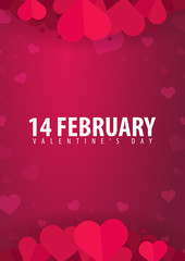 Valentines day sale poster and background. Wallpaper, flyers, invitation, posters, brochure, voucher, banners. Vector illustration.