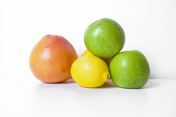 Set of mixed fruit, isolated background
