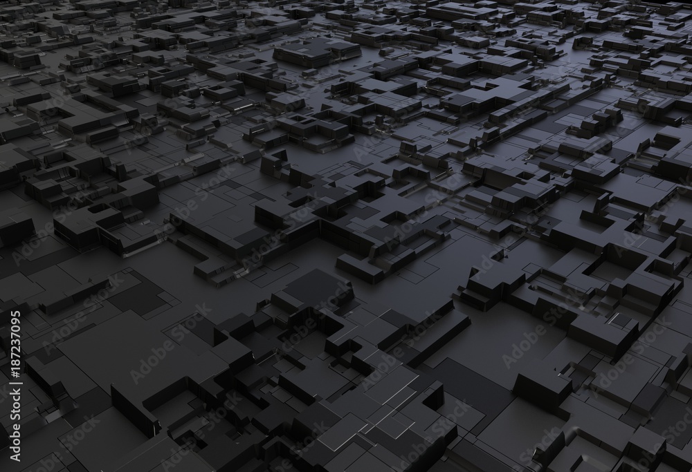 Poster abstract futuristic background. 3d rendering backdrop with cubic structure. futuristic illustration 