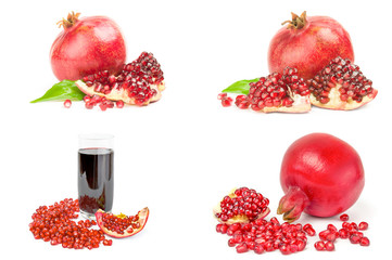 Set of pomegranate isolated on a white background cutout