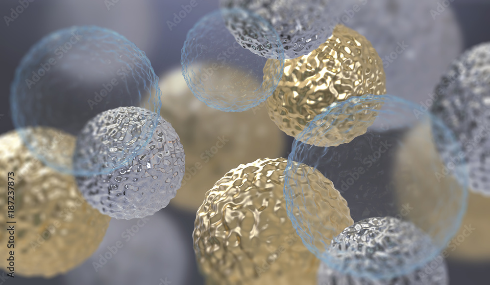 Poster abstract background with amorphous shape. chaotic composition of formless elements. 3d render pictur