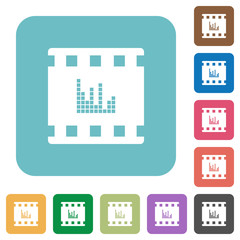 Movie sounds rounded square flat icons