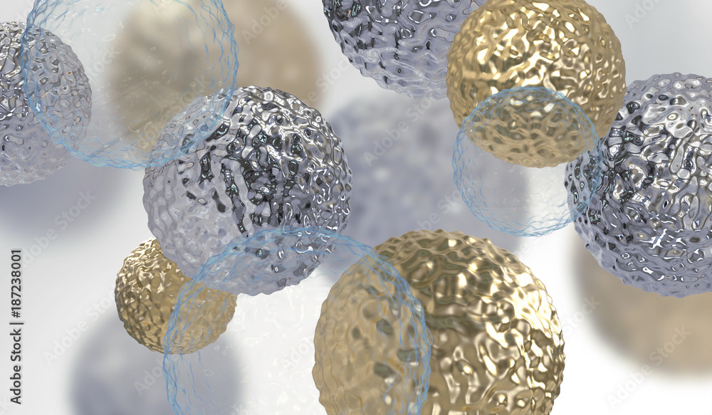 Poster abstract background with amorphous shape. chaotic composition of formless elements. 3d render pictur