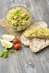 Bowl of guacamole with tortilla chips