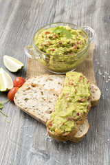 Bowl of guacamole with tortilla chips