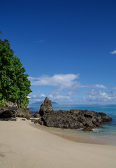 Fototapeta na wymiar Strand auf den Seychellen