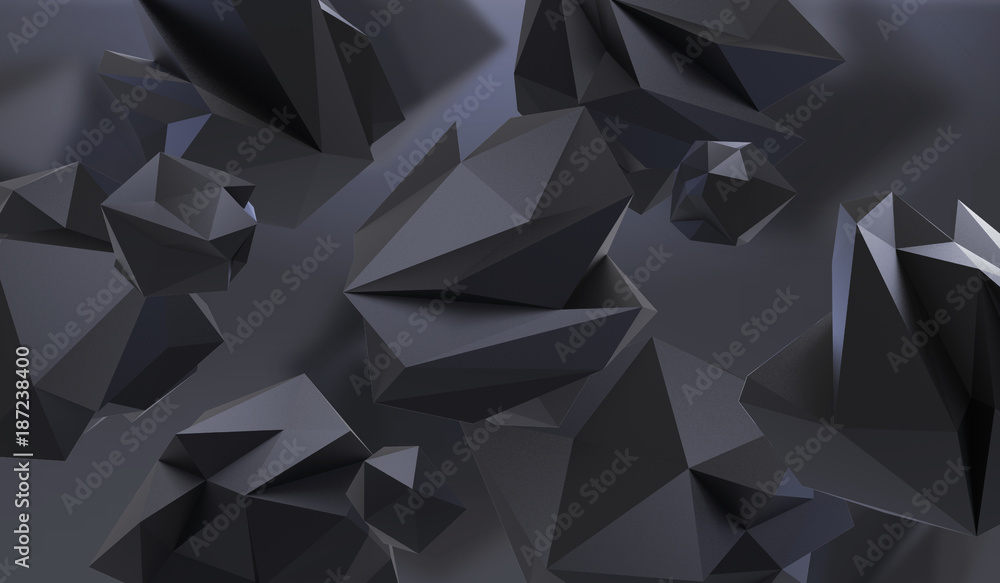 Poster abstract background with geometric shape from triangular faces. chaotic composition of low poly elem