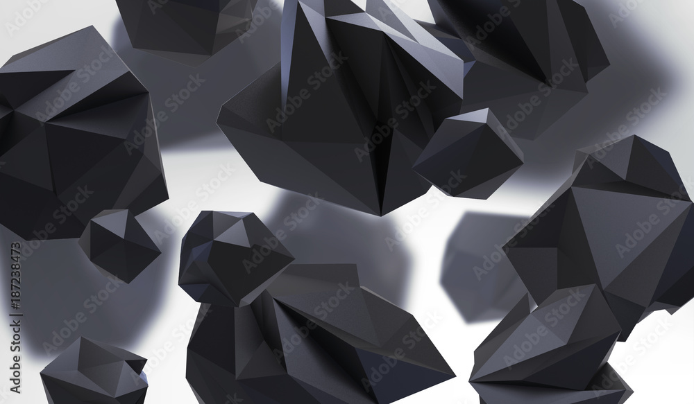 Poster abstract background with geometric shape from triangular faces. chaotic composition of low poly elem