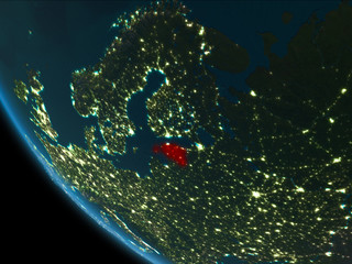 Estonia at night from orbit