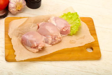 Boneless raw chicken thighs