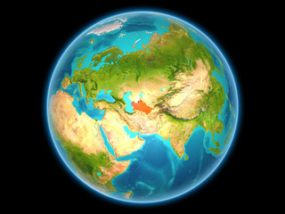 Turkmenistan on planet Earth