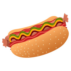 Isolated hot dog
