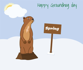 Happy Groundhog day vector illustration