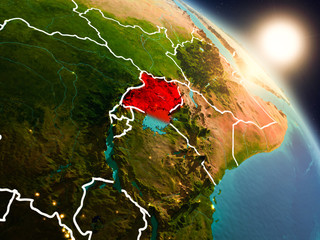 Uganda from space during sunrise © harvepino
