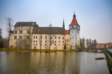 Fototapeta na wymiar Water Blatna castle in southern Bohemia, Czech Republic