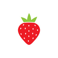 Ripe red strawberry vector icon