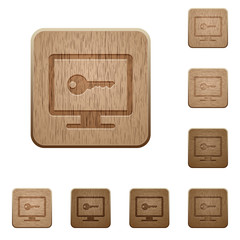 Secure desktop wooden buttons