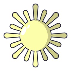 Sun icon, cartoon style