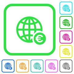 Fototapeta na wymiar Online Euro payment vivid colored flat icons