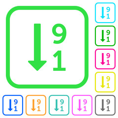 Descending numbered list vivid colored flat icons